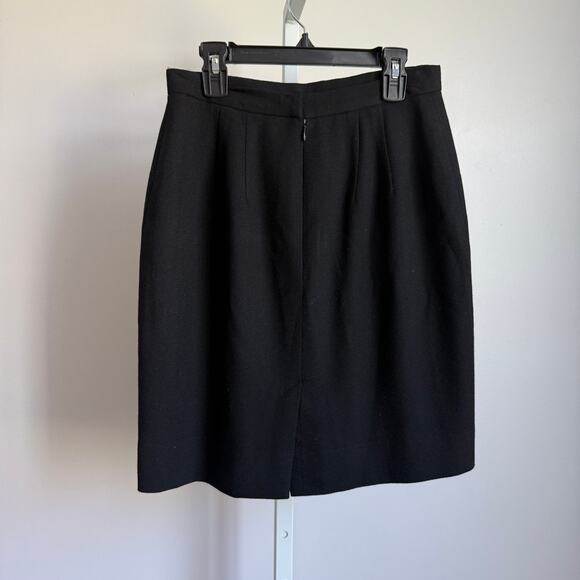 Vintage Wool sz 4 Black Ski Skirt Classic Pencil‎ Mid-Length - Picture 6 of 8